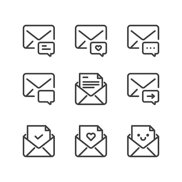 Vector e-mail icon set collections