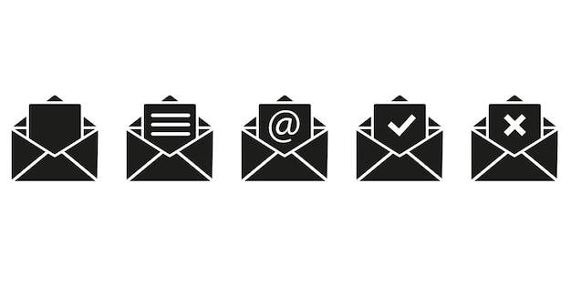 E-mail icon vector set. Envelope icons. Vector illustration. eps10