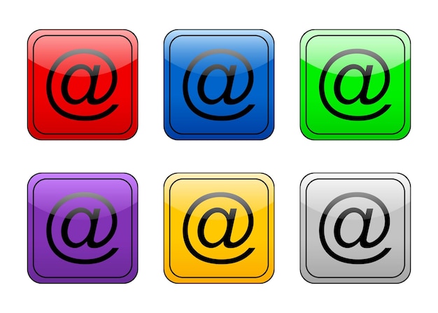 E-mail met afgeronde vierkante knop
