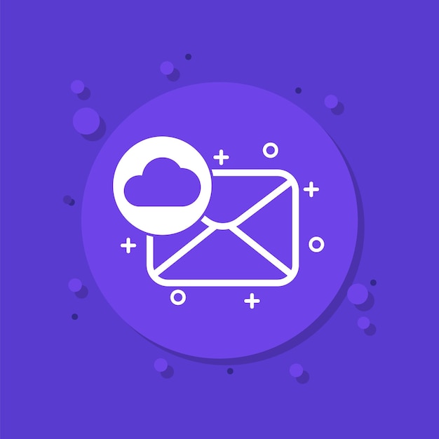 Vector e-mail naar cloud icoon voor web