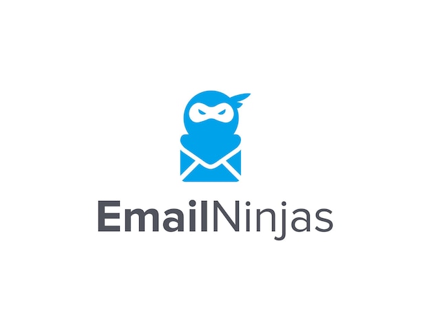 e-mail ninja eenvoudig strak modern logo-ontwerp