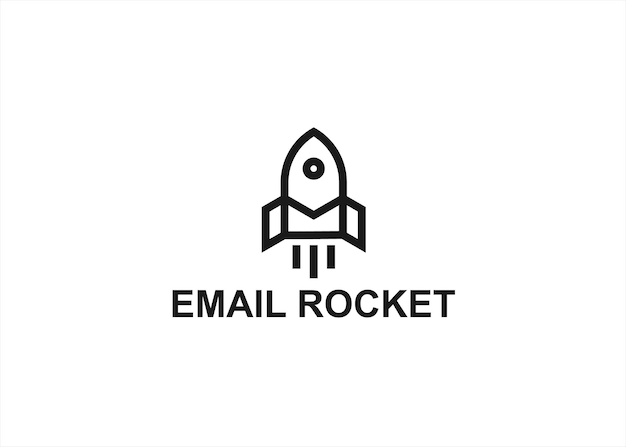 E-mail raket logo ontwerp vectorillustratie