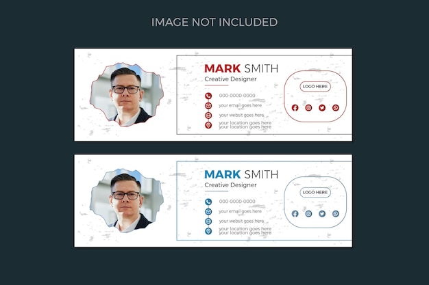 E-mailhandtekeningsjabloon en profielomslag e-mailvoettekst en persoonlijk omslagontwerp voor sociale media