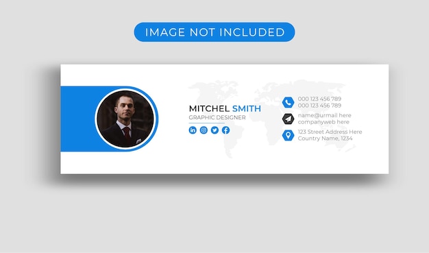 E-mailhandtekeningsjabloon of e-mailvoettekst en persoonlijk omslagontwerp voor sociale media