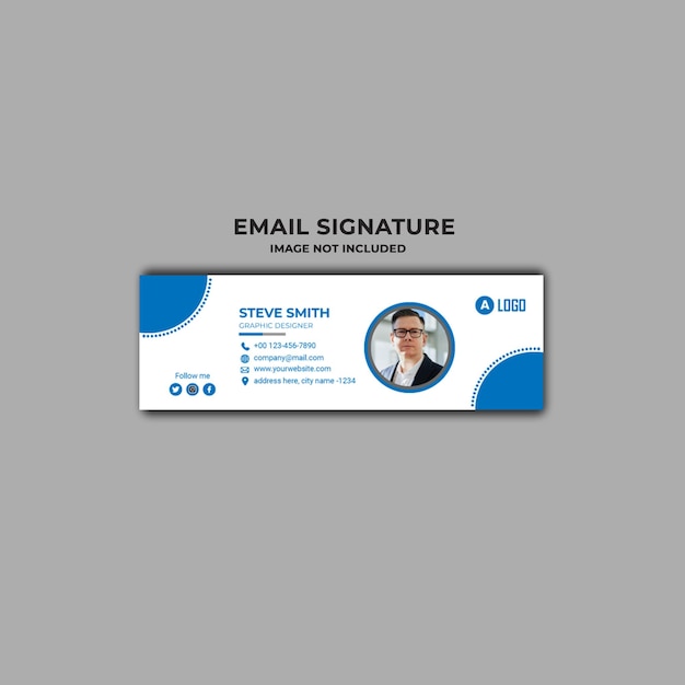 E-mailhandtekeningsjabloon of e-mailvoettekst en persoonlijk omslagontwerp voor sociale media.