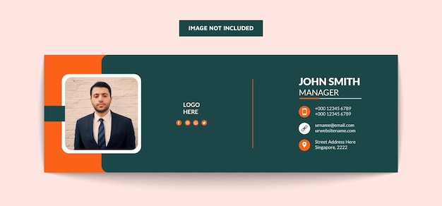 e-mailhandtekeningsjabloon of persoonlijk omslagontwerp voor sociale media
