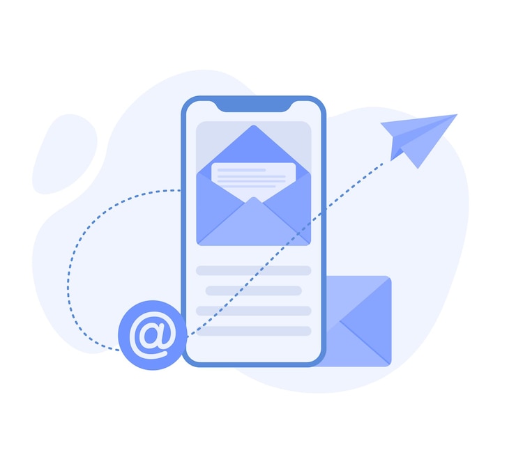 Vector e-mailmarketing illustratieconcept modern plat ontwerpconcept van webpagina-ontwerp voor website en mobiele website vector illustratie