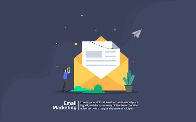 E-mailmarketing met mensen karakter banner