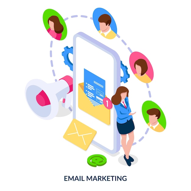 E-mailmarketingconcept. vector illustratie