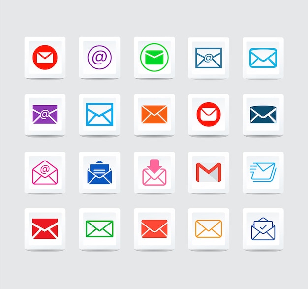 Vector e-mailpictogram stel e-mailpictogram vector e-mailpictogram envelop illustratie