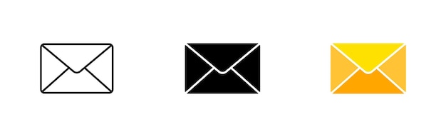 E-mails ingesteld pictogram Communicatie brief open envelop inkomend nieuw contact met ons op schrijven stuur bericht mail messaging beheer Vector pictogram in zwarte en kleurrijke lijnstijl op witte achtergrond