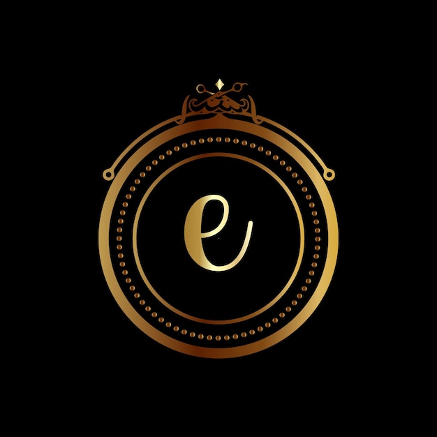 E monograms logo, salon, luxury cosmetics spa beauty vector template