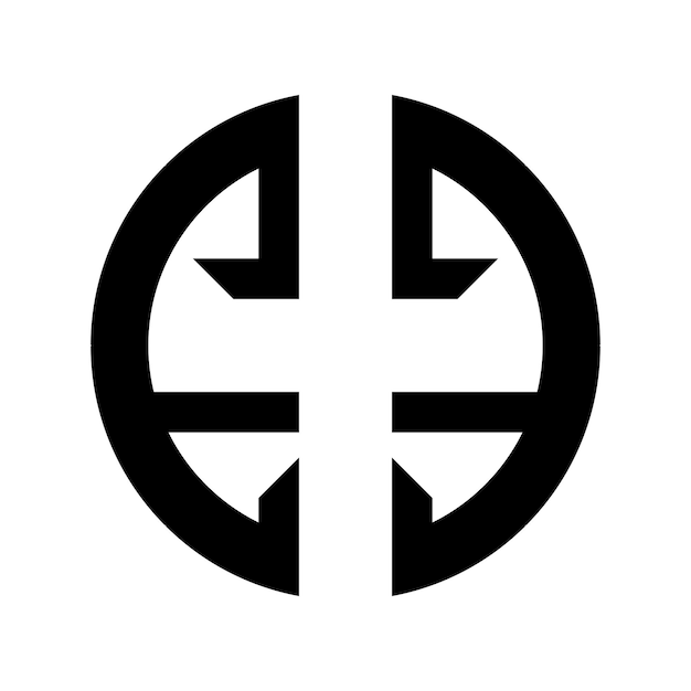 e ontwerp van het logo met een dubbele initiële lettermonogram