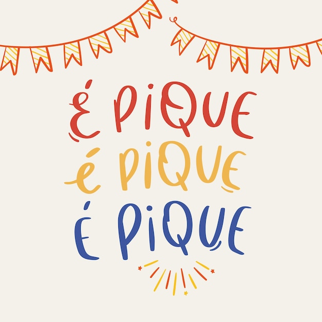 é pique. it's pike in brazilian portuguese. Modern hand Lettering. vector.