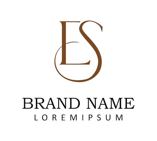 E and S Letter Logo Design Template