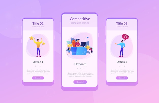 E-sport app interface template.