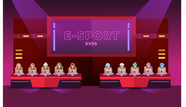 Vector e-sport girl tournament