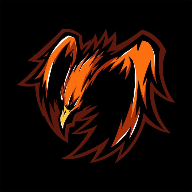 E sport logo fire phoenix ready to attack