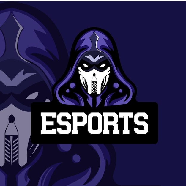 Vettore illustrazione di vettore di ronin del logo di e-sport