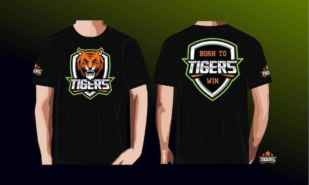 Vector e sport t shirt with tiger.