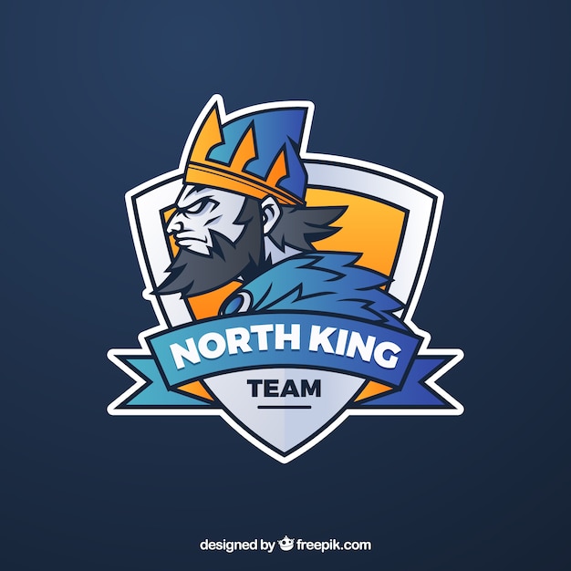 E-sport team logo sjabloon met koning