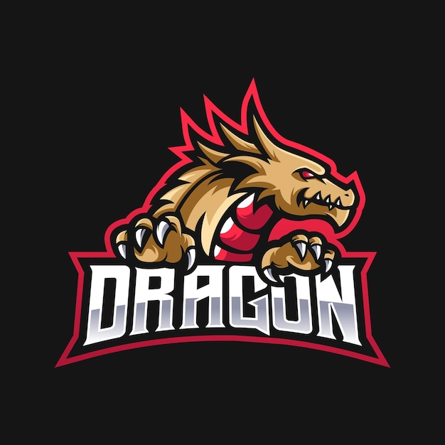 e-sport team logo with golden dragon