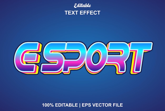 E sport teksteffect in blauw en bewerkbaar