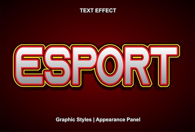 E sport text effect with graphic style and editable