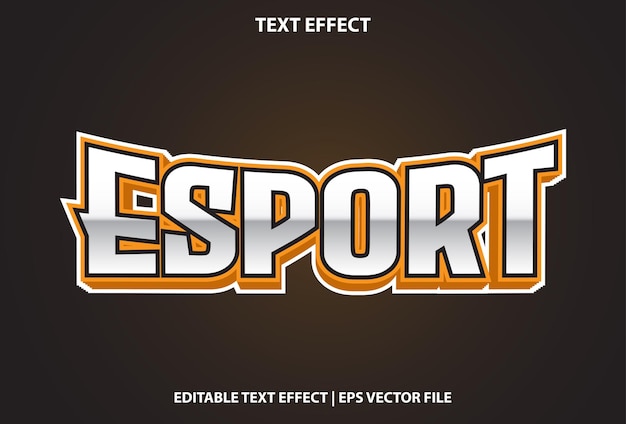 E sport text effect with orange gradient for promotion