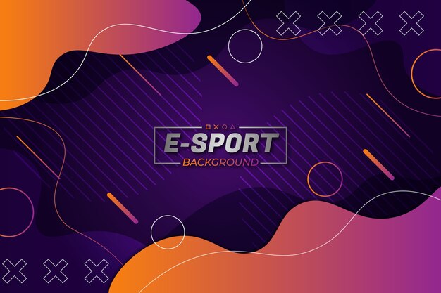 E-sports achtergrond paars oranje vloeiende stijl