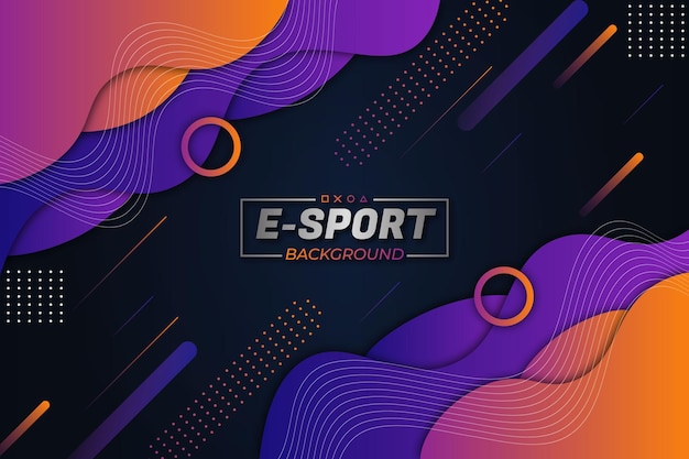 E-sports achtergrond paars oranje vloeiende stijl