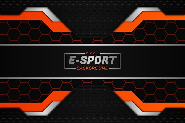 E sports background dark and orange style