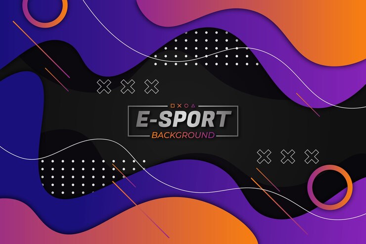 Киберспорт Фон Фиолетовый Оранжевый Жидкий Стиль