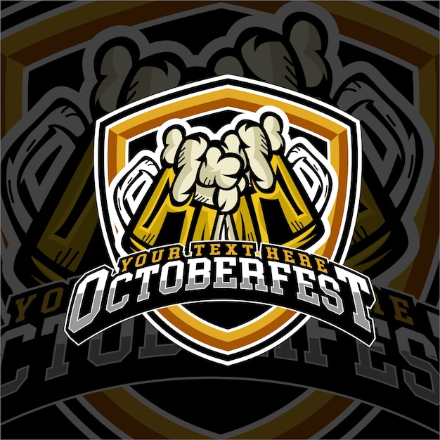 E Спорт Значок логотипа пива October Fest