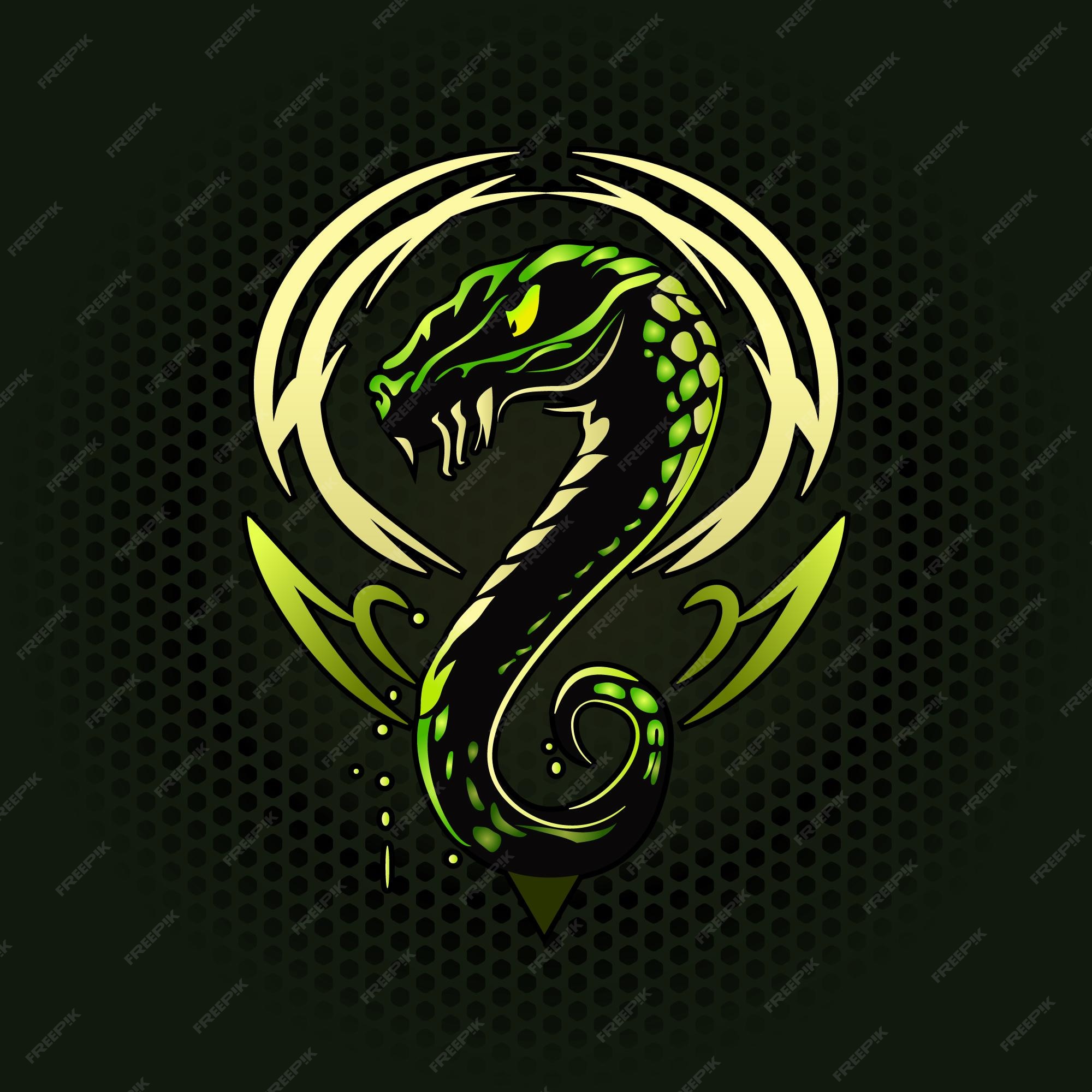 Premium Vector | E-sports snake logo, venomous green snake e-sport ...