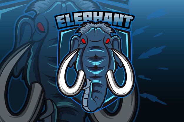 E-sports team logo sjabloon met olifant