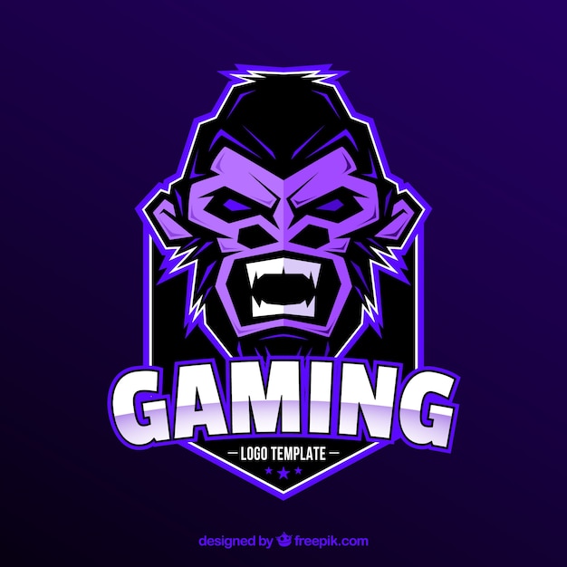 Vector e-sports team logo template with gorilla