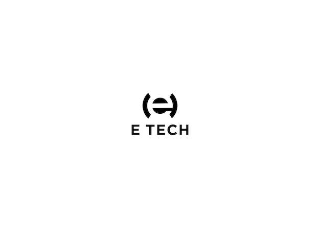 e tech logo ontwerp vectorillustratie