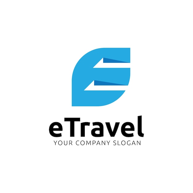 E travel creatief logoontwerp