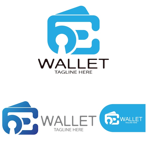 E wallet logo design illustration icon with a simple modern concept for electronic wallets digital money storage applications digital savings digital money transactionsvector