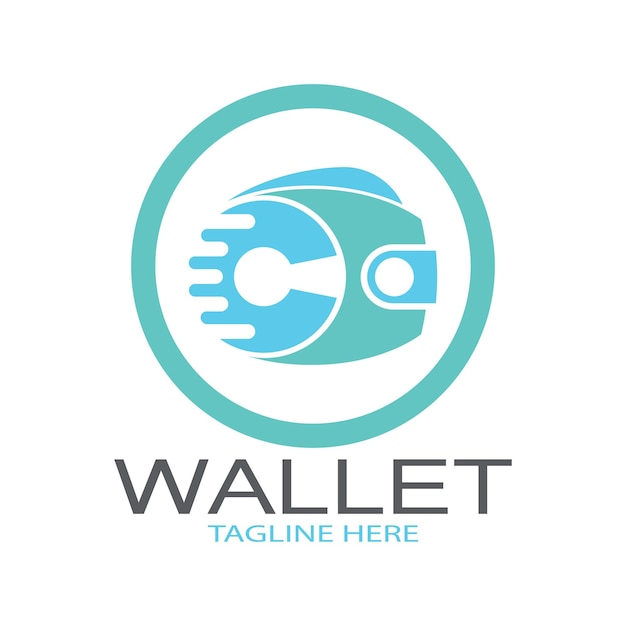 E wallet logo design illustration icon with a simple modern concept for electronic wallets digital money storage applications digital savings digital money transactionsvector