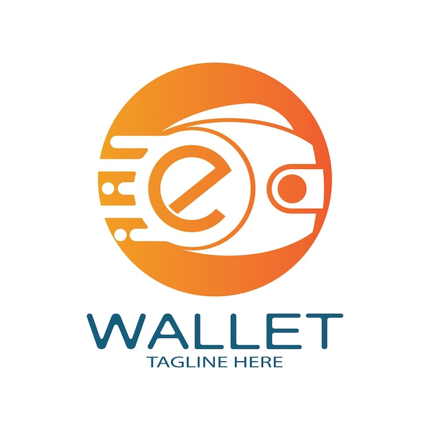 E wallet logo design illustration icon with a simple modern concept for electronic wallets digital money storage applications digital savings digital money transactionsvector