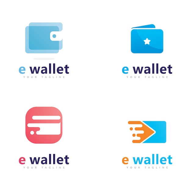 E wallet logo design vector design template