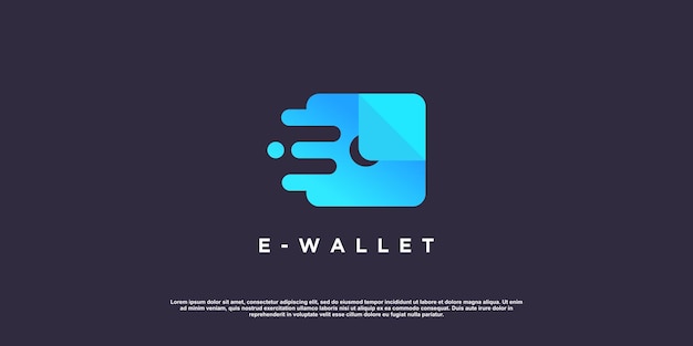 Vector e wallet logo design with modern creative concept idea