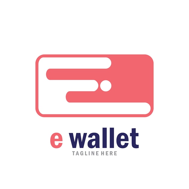 E wallet moderno pay logo icona illustrazione vettoriale modello di progettazione