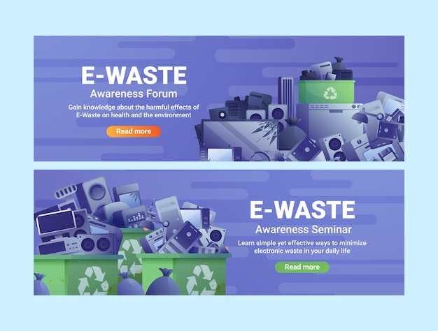 E-waste horizontal banner design