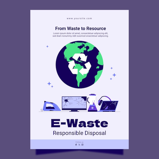 E-waste poster template design