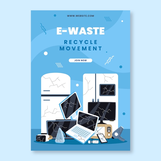 E-waste poster template design