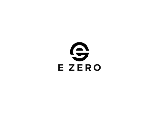 E zero logo design illustrazione vettoriale