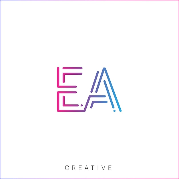 Логотип EA Последний Шаблон Вектор Цветная монограмма Символ Шрифт Логотип Современный дизайн Первоначально основанный ЛОГО